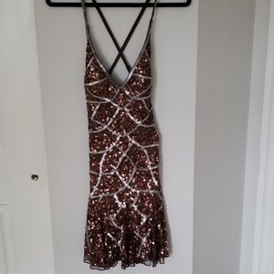 Cassandra Stone Sequined/Beaded Formal Dress